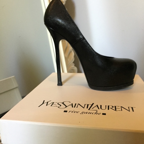 YSL Tribtoo Black Caviar Leather Pumps in size 38 - Picture 5 of 9